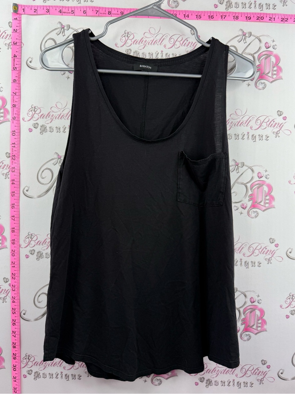 Babaton Aritzia tank top shirt pocket Black Scoop Pocket Tank
